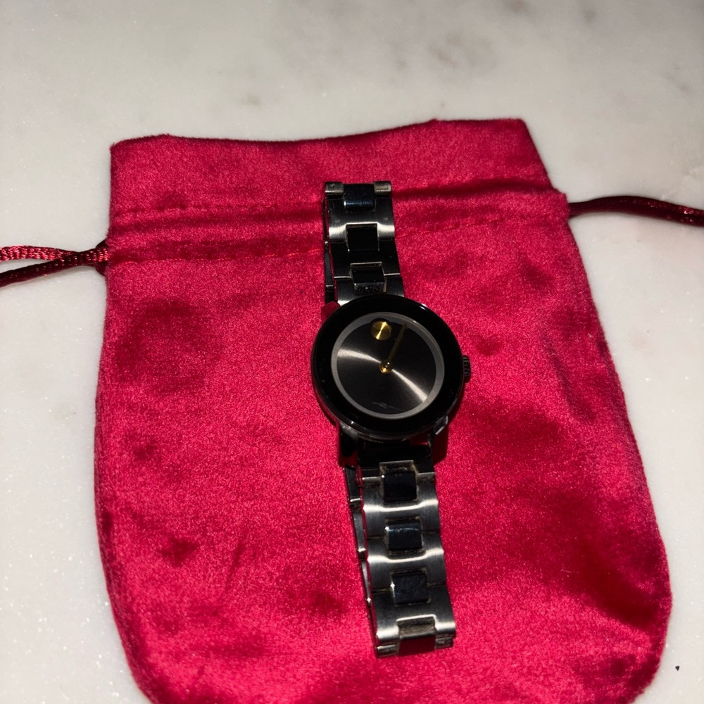 MOVADO BOLD Stylish Black and Silver Watch